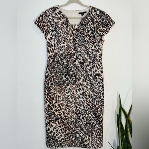 Maggy London Cream Dress with Brown and Black Markings